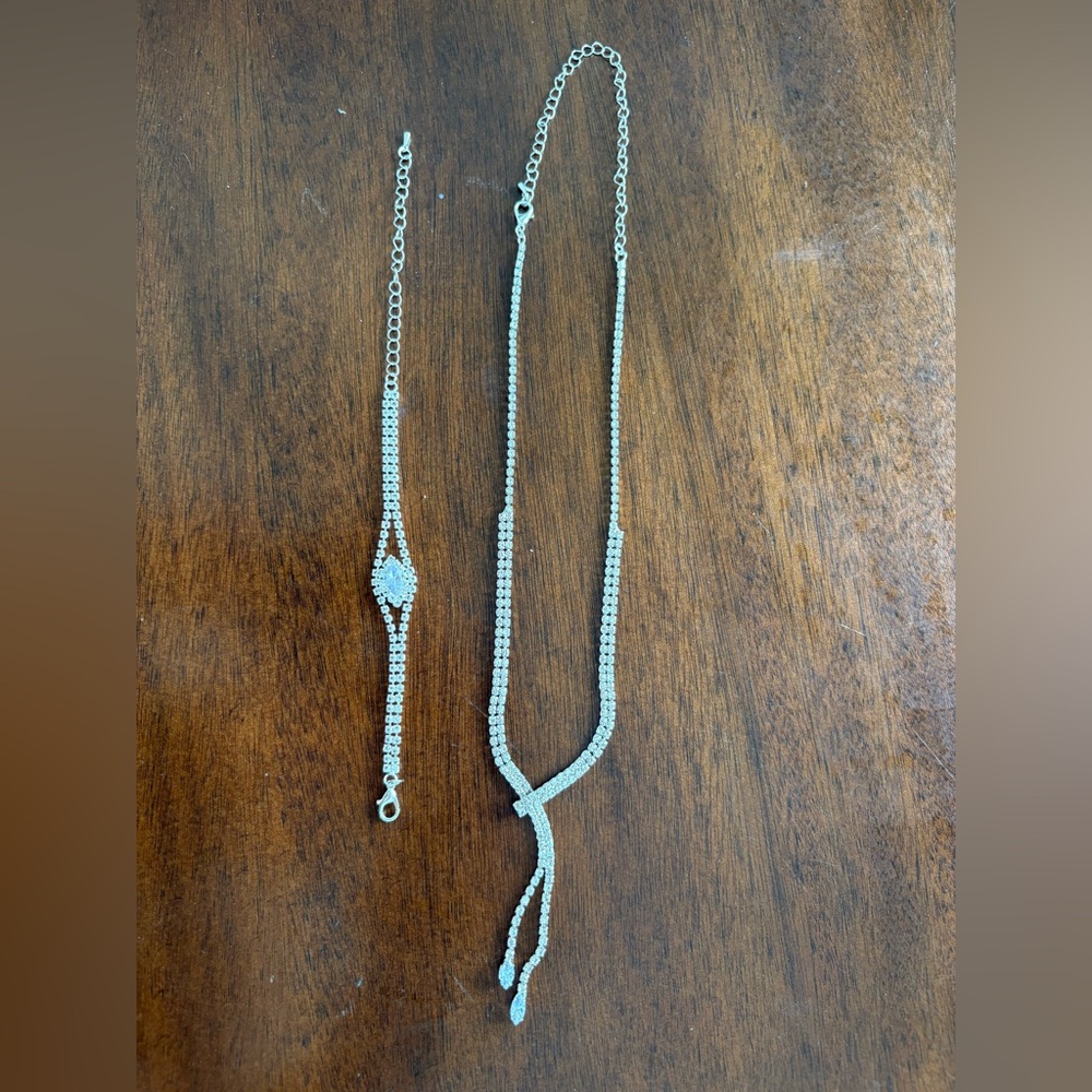 Source Unknown Silver Jewelry Set - image 1